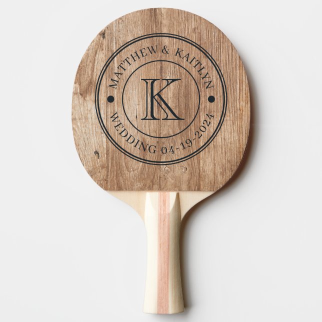 Drivvedsbrädor Vigselmonogram Pingisracket (Baksidan)