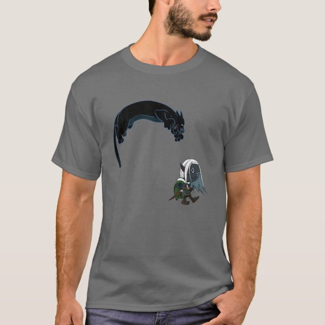 Drizzt och Guenhwyvar T Shirt (Framsida)