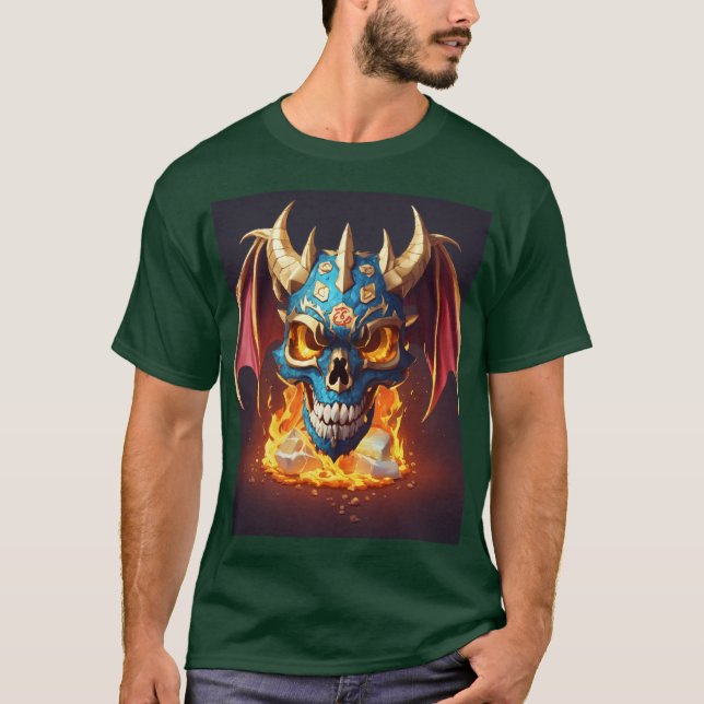 Dro mascot skalle stil design 100 % bomull t shirt (Framsida)
