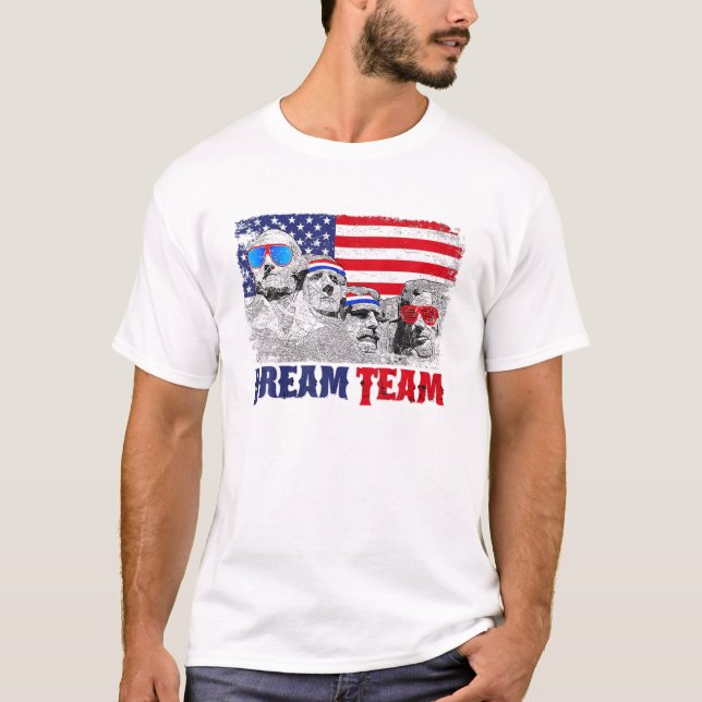 Dröam-teamets ordförande: Rushmore 4 juli T Shirt (Framsida)