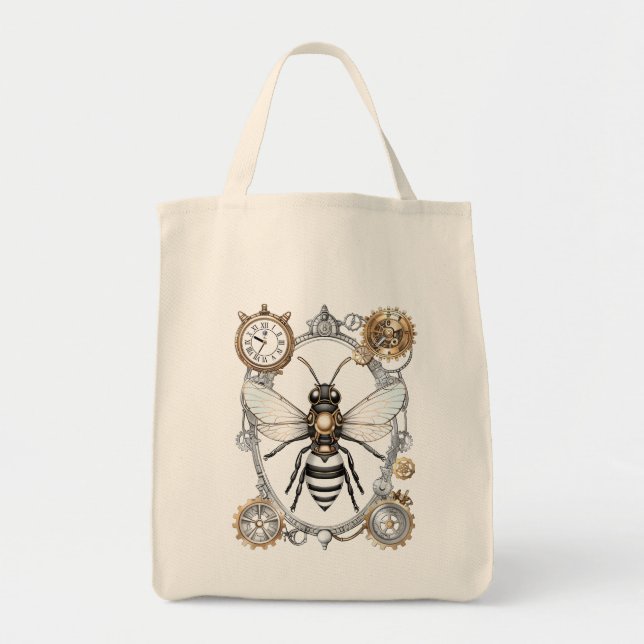 Drobe steampunk bi tote bag tygkasse (Framsidan)