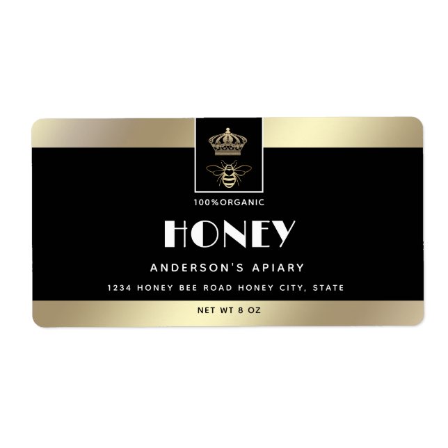 Drobee guld minimalistisk honung fraktsedel (Framsidan)
