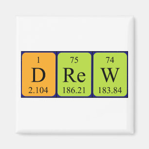 Drog den periodiska bordnamnmagneten magnet