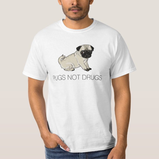 Drogskjorta för mops inte tee shirt (Framsida)