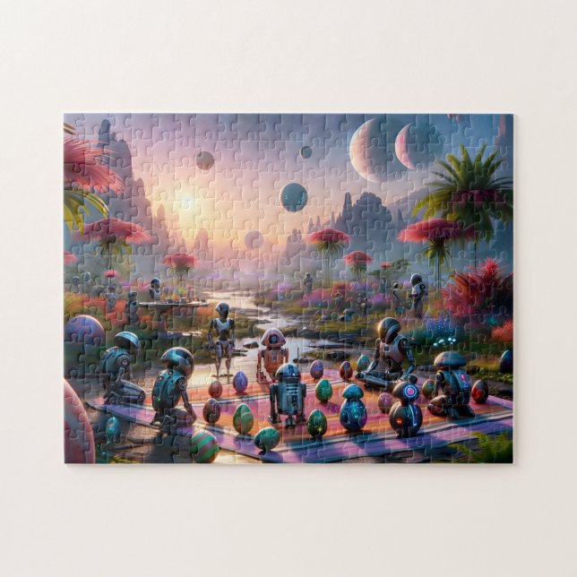 Droid Easter Celebration Sci-Fi for Space Lovers Pussel (Horisontell)