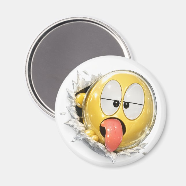 Drolii 3D Emoji Round Magnet (Front/Back)