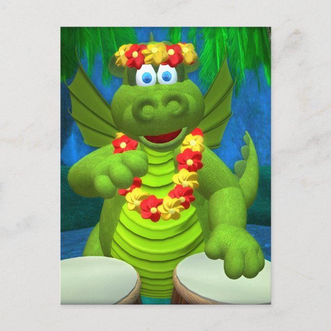 Drolly Dragons Drummer Vykort (Framsida)
