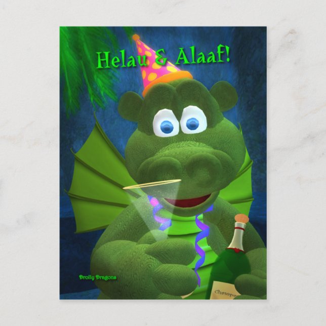 Drolly Dragons: Karneval Vykort (Framsida)