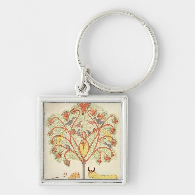 Dröm av Nebuchadnezzar från 'bibeln Fyrkantig Silverfärgad Nyckelring (Framsidan)