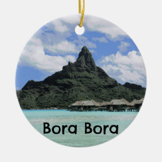 Dröm- bildande för semesterBora Bora Tahiti Atoll Julgransprydnad Keramik