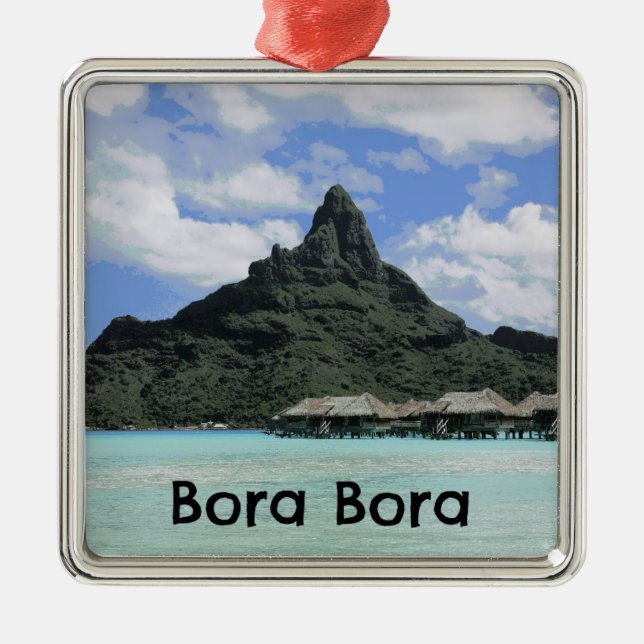 Dröm- bildande för semesterBora Bora Tahiti Atoll Julgransprydnad Metall (Framsidan)