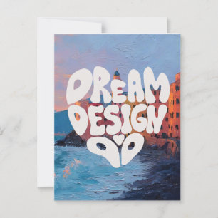 Dröm Design Gör Hand Lettering Typografi för Arti Vykort