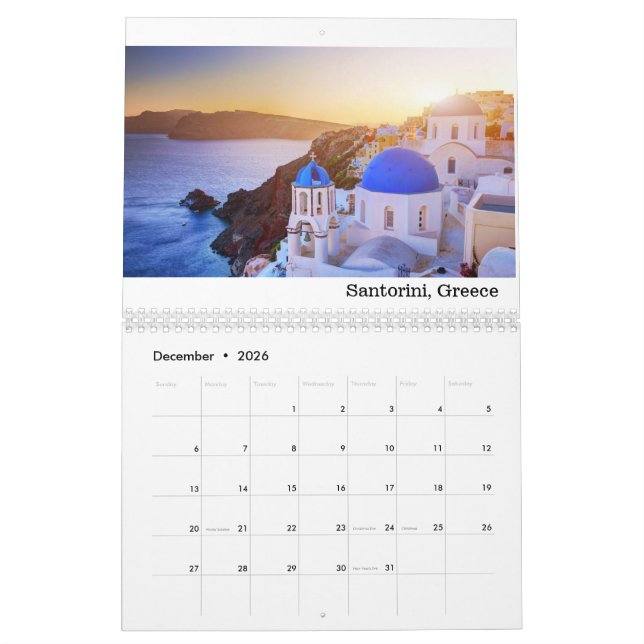 Dröm- destinationskalender kalender (Dec 2026)