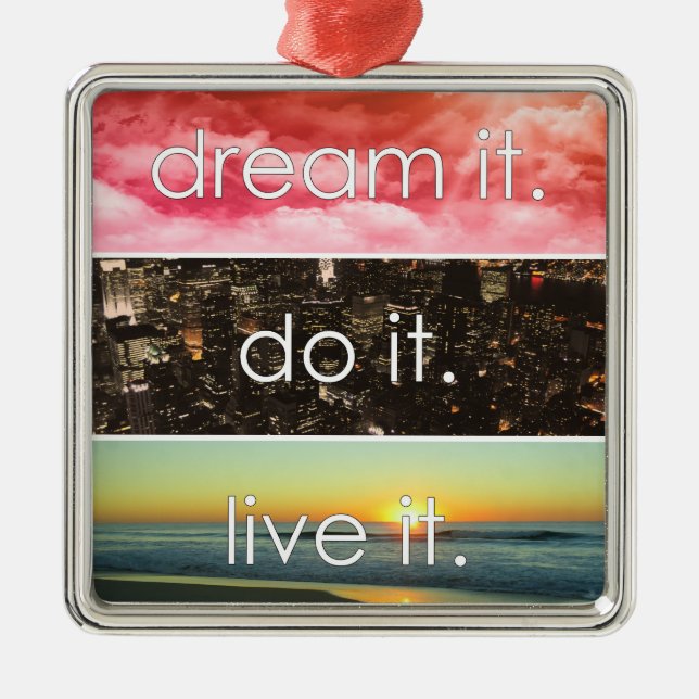 Dröm det gör det levande det Motiverande citat Julgransprydnad Metall (Framsidan)