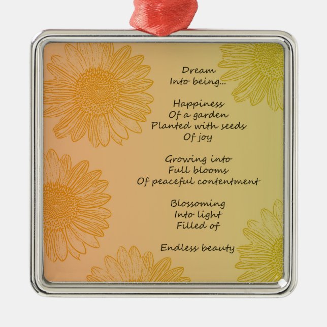 Dröm- dikt julgransprydnad metall (Framsidan)