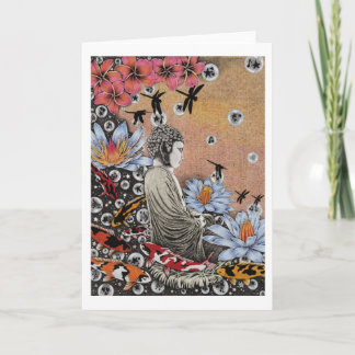 Dröm- dropp för slända (blåttlotusblommar på kort