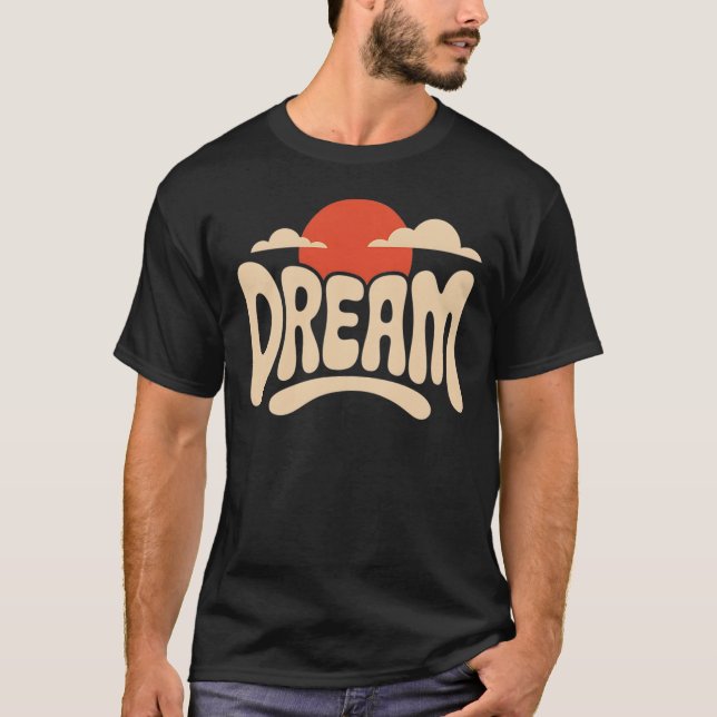 Dröm Estetisk Typografi T-Shirt med Solnedgång (Framsida)