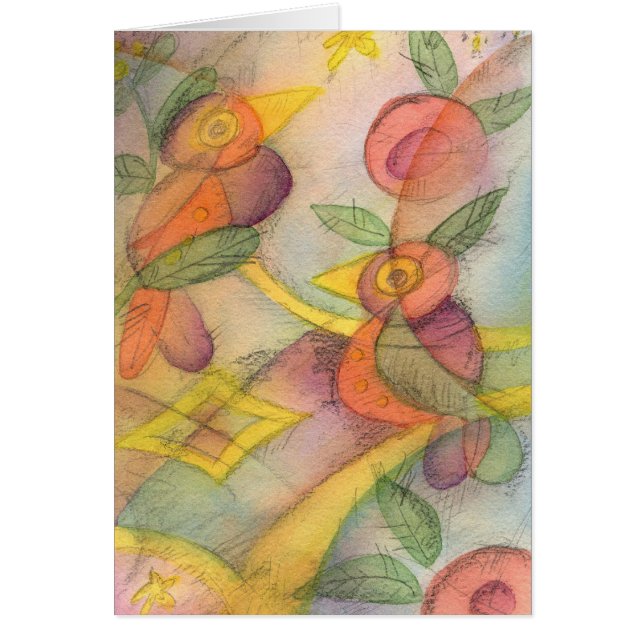 Dröm- fåglar hälsningskort (Framsidan)