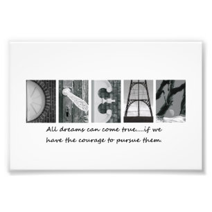 dröm- fotografibrev för alfabet 4x6 fototryck