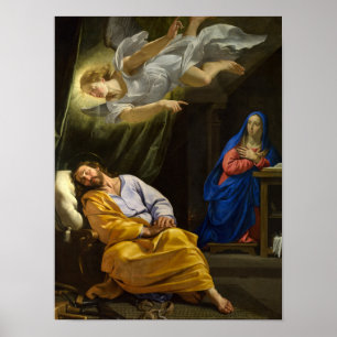 Dröm från Saint Joseph av Philippe de Champaigne Poster