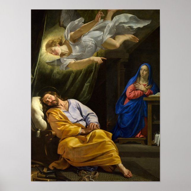 Dröm från Saint Joseph av Philippe de Champaigne Poster (Framsidan)