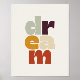 Dröm i retro färgstil poster