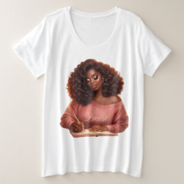 Dröm. Inspirera. Växa. Dam Grafisk Plus T-Shirt