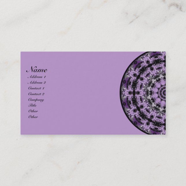Dröm- Kaleidoscope för lilor Visitkort (Framsida)