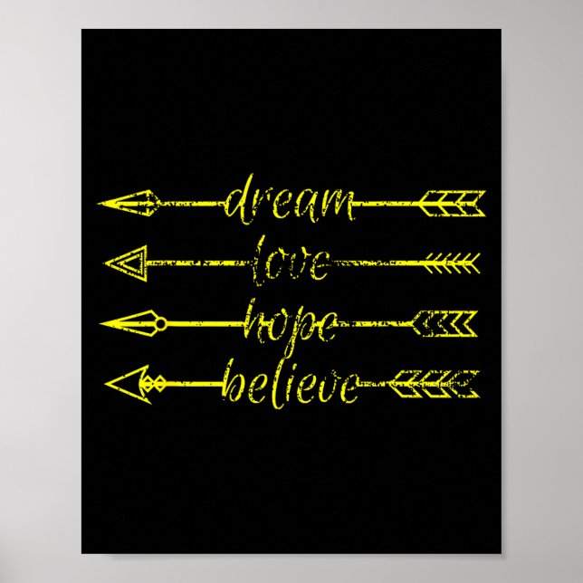 Dröm kärlek hopp tro förtvivlad design positiv poster (Framsidan)