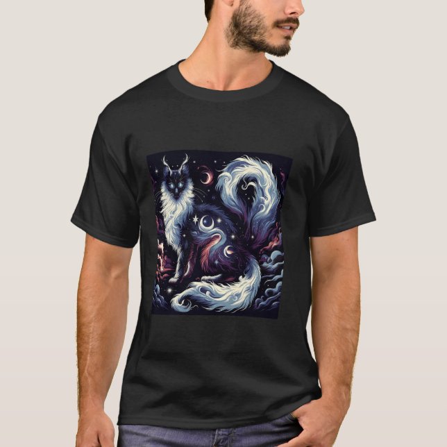 Dröm Katt Andlig Natt Elemental Magi Hippie Boho T Shirt (Framsida)