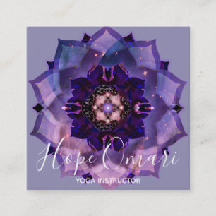 Dröm Lotus Meditation Mandala Fyrkantigt Visitkort
