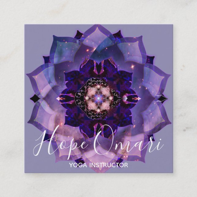 Dröm Lotus Meditation Mandala Fyrkantigt Visitkort (Framsida)