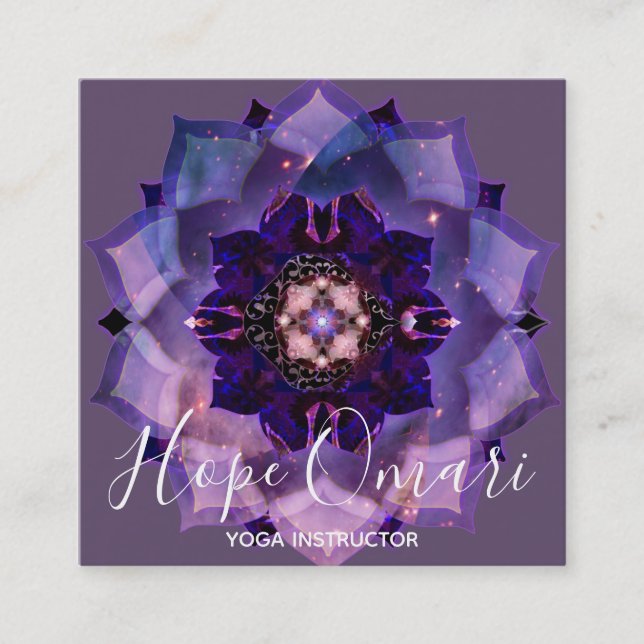 Dröm Lotus Meditation Mandala Fyrkantigt Visitkort (Framsida)