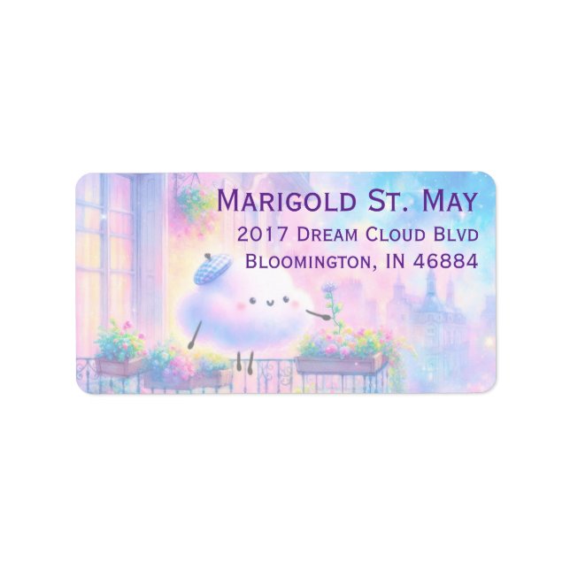Dröm moln adressetiketter (Framsidan)