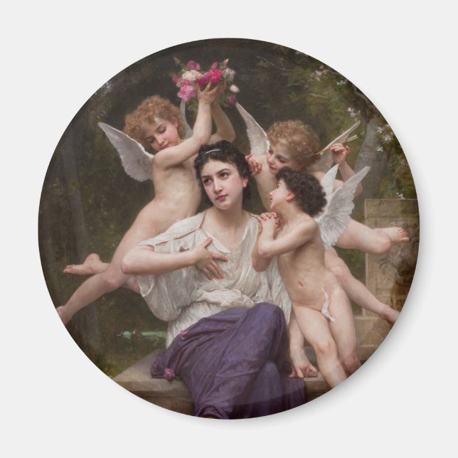 Dröm om vår, Rêve de Printemps av Bouguereau Magnet (Framsidan)