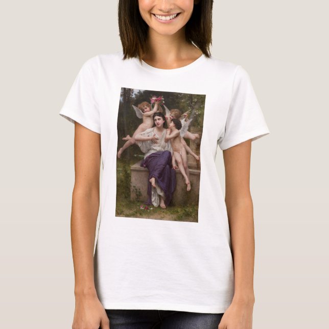 Dröm om vår, Rêve de Printemps av Bouguereau T Shirt (Framsida)