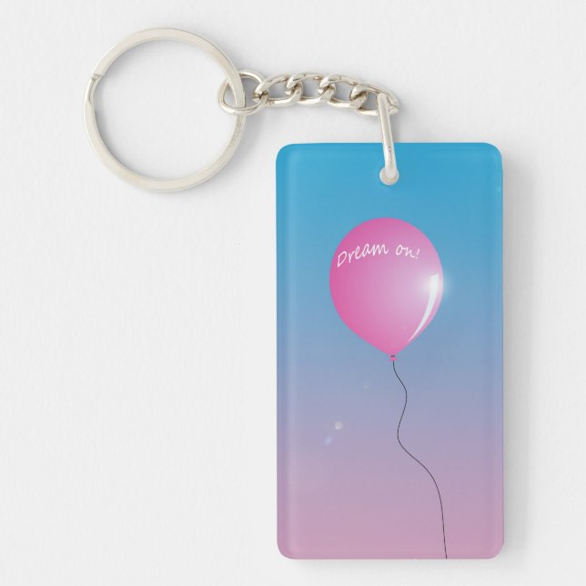 "Dröm på" ballongen inspirera Keychain Nyckelring (Framsidan)