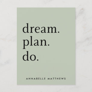Dröm Plan Gör Modern minimalistisk sälggrön Vykort
