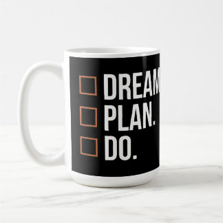Dröm Plan Gör Motiverande Checklista Design Kaffemugg