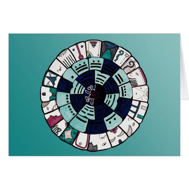 Dröm- serie: Mayan kalender Hälsningskort (Framsidan Horizontal)