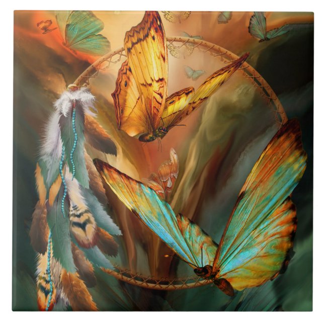Dröm- stoppare - anden av fjärilskonsten belägger kakelplatta (Framsidan)