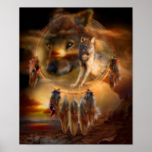 Dröm- stoppare - WolfLand konstaffisch/tryck Poster