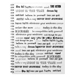 Dröm- stor Motivational typografianteckningsbok Anteckningsbok Med Spiral