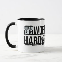Dröm stort Arbeta hårt Motivationscitat Kaffemugge
