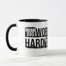 Dröm stort Arbeta hårt Motivationscitat Kaffemugge Mugg