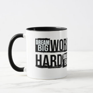 Dröm stort Arbeta hårt Motivationscitat Kaffemugge Mugg