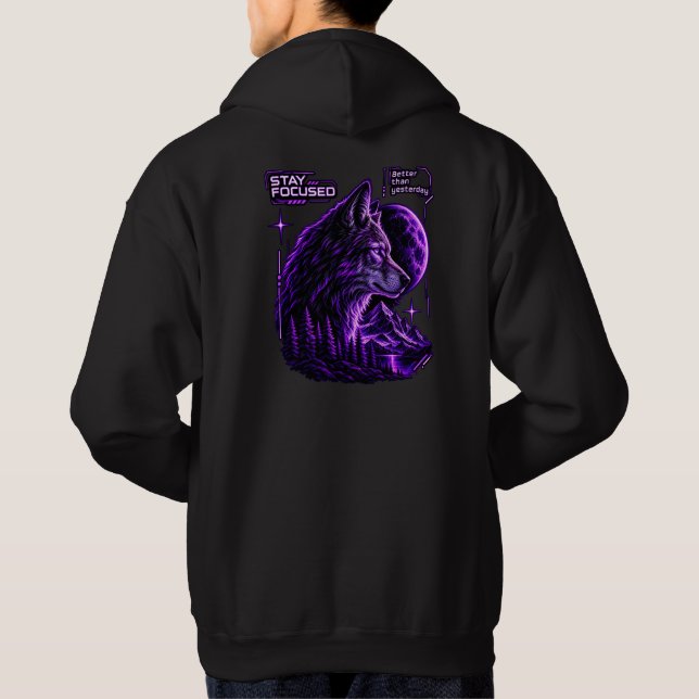 Dröm Stort Förbli Vild Wolf Hoodie (Baksida)