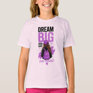 💜 Dröm Stort Håll Fokus Skolmotivation 💜 T Shirt