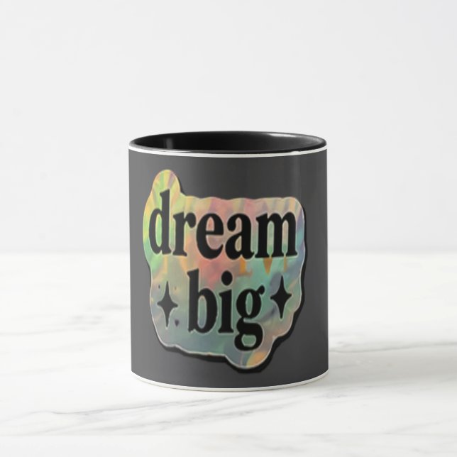 Dröm stort Inspirerande – Motiverande kaffe  Mugg (Center)