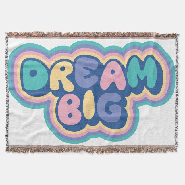Dröm Stort Inspirerande Typografi Design | Motiva Filt (Framsidan)